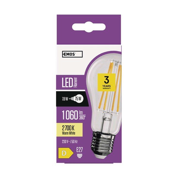 Żarówka LED z ciepłym światłem z gwintem E27, 8 W – EMOS-image-1