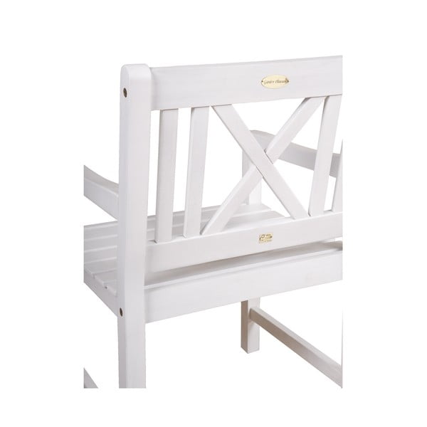 Biały drewniany fotel ogrodowy Malmö – Garden Pleasure-image-2