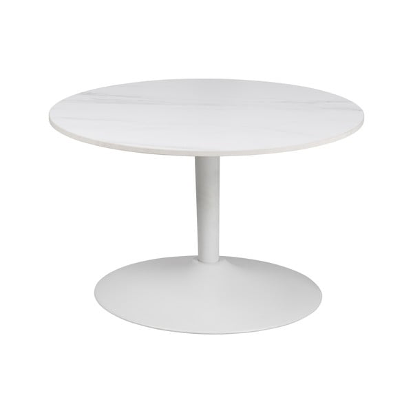 Biały okrągły stolik z ceramicznym blatem ø 60 cm Malta – Actona