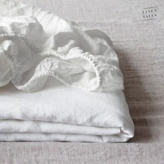 Białe lniane prześcieradło 200x200 cm – Linen Tales