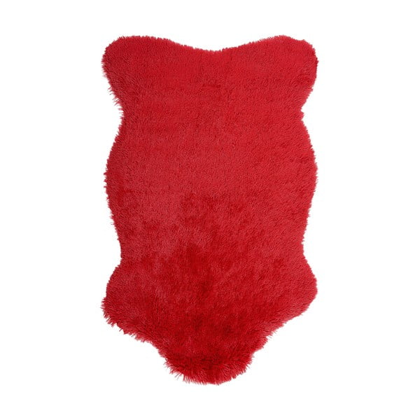 Czerwony dywan ze skóry ekologicznej Ranto Soft Bear, 70x105 cm