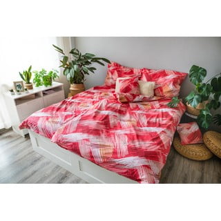 Czerwona bawełniana pościel jednoosobowa 140x200 cm LP Dita Red – Cotton House