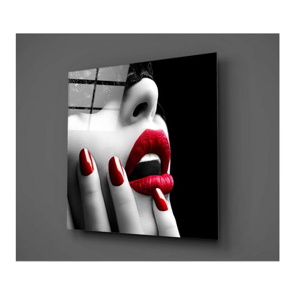 Obraz szklany Insigne Lips Rojo Mento, 50x50 cm