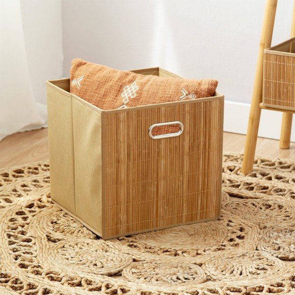 Bambusowy koszyk do regału 31x31x31 cm Anji – Compactor-image-1