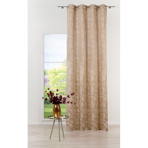 Beżowa zasłona 135x260 cm Lillies – Mendola Fabrics-image-2
