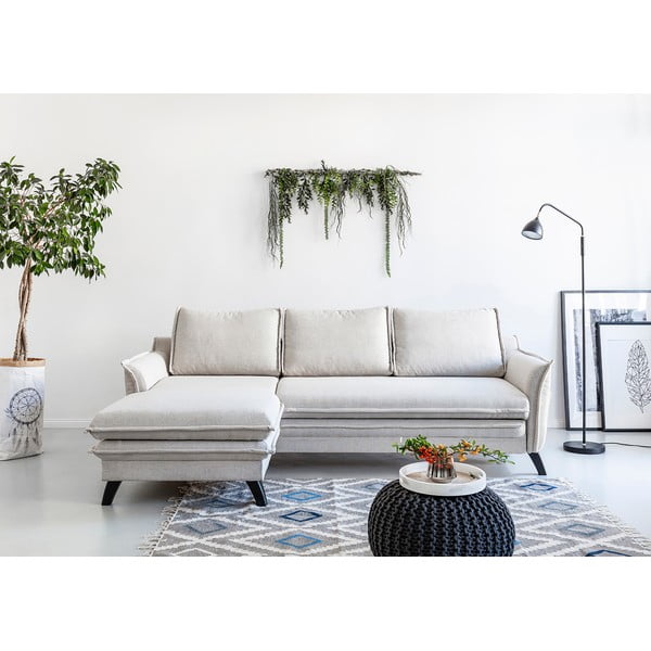 Jasnobeżowy narożnik rozkładany Miuform Charming Charlie, lewostronny-image-1