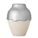 Kamionkowy wazon w kremowo-srebrnym kolorze (wysokość 26 cm) Silvio – Bloomingville