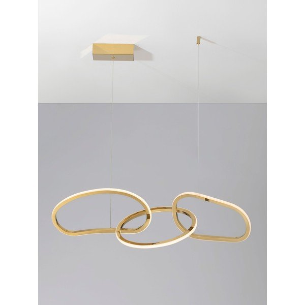 Aluminiowa lampa wisząca LED ze ściemniaczem w kolorze złota Girish – Nova Luce-image-4