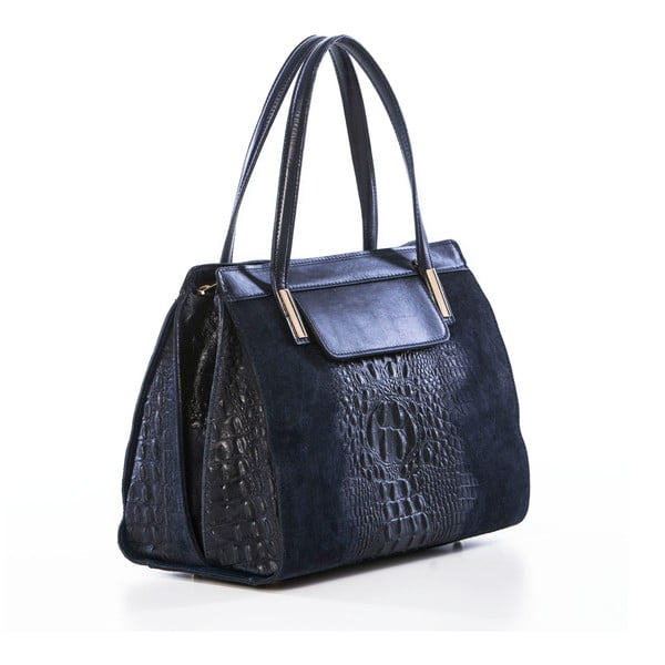 Skórzana torebka Croco Blue-image-4