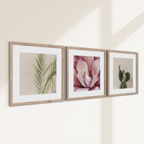 Obrazy zestaw 3 szt. drukowane z ramą w zestawie 30x30 cm Fresh – Styler-image-3