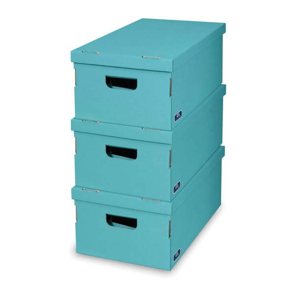 Zestaw 3 niebieskich pudełek Domopak