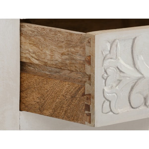 Kremowa szafa z litego drewna mango 180x40 cm Kalhana – Støraa-image-3