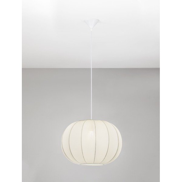 Tekstylna lampa wisząca w matowym białym kolorze ø 50 cm Delina – Nova Luce-image-3