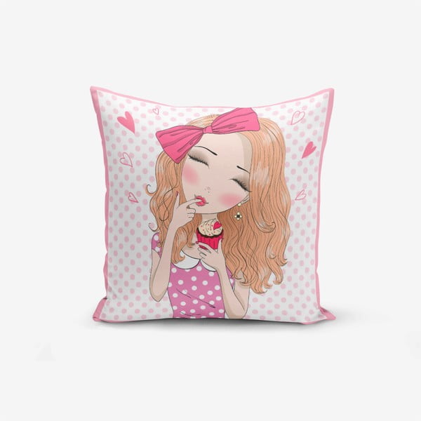Poszewka na poduszkę Minimalist Cushion Covers Girl With Cupcake, 45x45 cm