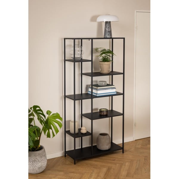 Czarny metalowy regał 80x165 cm Newcastle – Actona-image-4