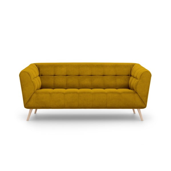Żółta sofa z aksamitnym obiciem Interieurs 86 Étoile, 170 cm