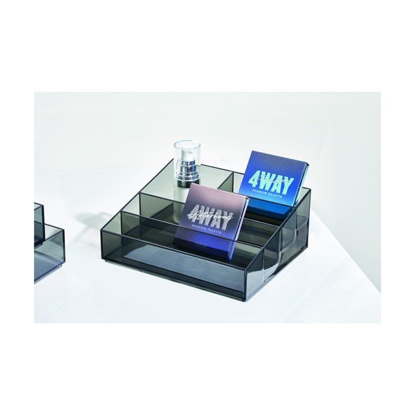 Organizer łazienkowy na kosmetyki z plastiku z recyklingu w kolorze matowej czerni Nail Station – iDesign-image-1