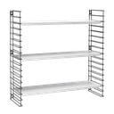 Czarny regał 3-poziomowy z białymi półkami Metaltex Libro, szer. 70 cm