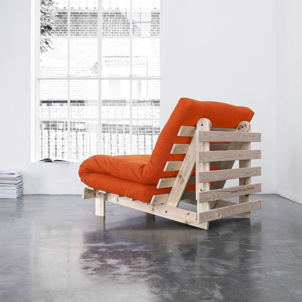 Fotel rozkładany Karup Roots Raw/Orange-image-1