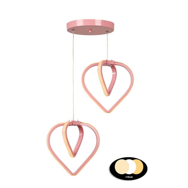 Różowa metalowa lampa wisząca LED ø 20 cm Sevinc – Squid Lighting-image-2