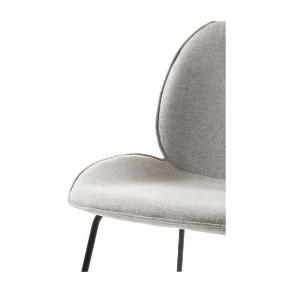 Szare krzesło z aksamitną powierzchnią i metalową konstrukcją Canett Hella-image-4