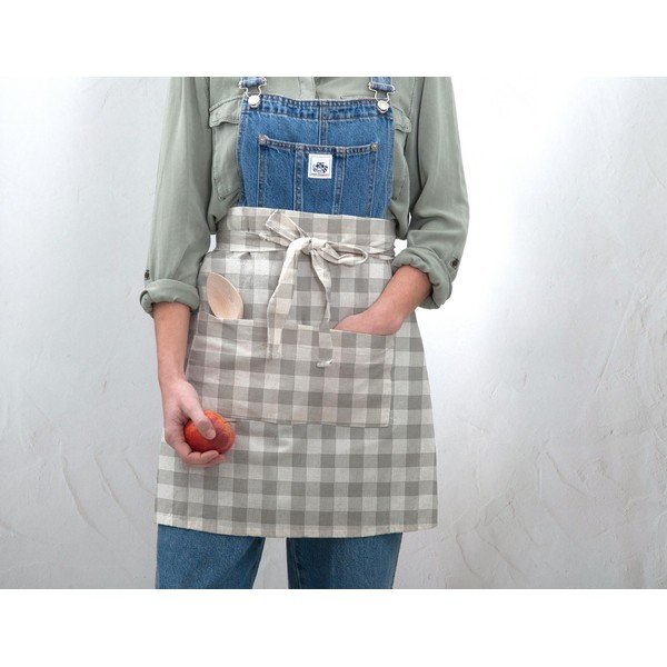 Fartuch kuchenny Really Nice Things Delantal de Lino Grey Vichy-image-1