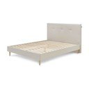 Beżowe tapicerowane łóżko dwuosobowe ze stelażem 160x200 cm Tory – Bobochic Paris