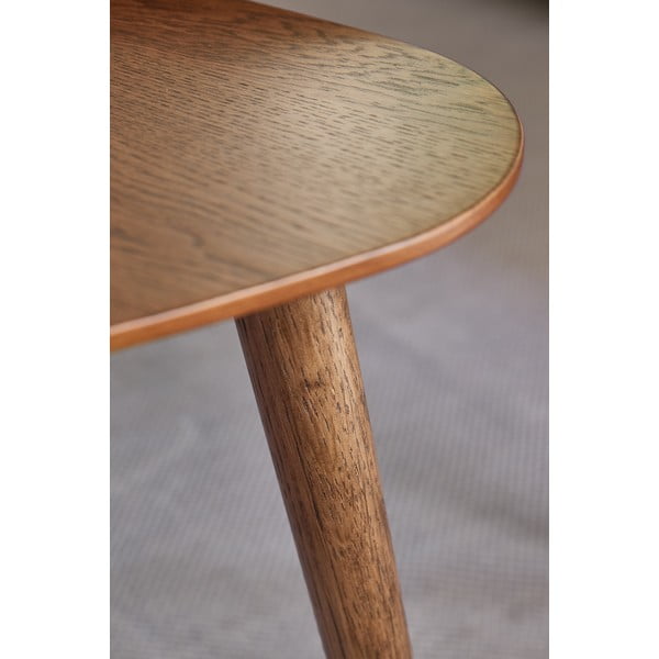 Brązowe stoliki w dekorze dębu zestaw 2 szt. 70x100 cm Adda – Unique Furniture-image-3