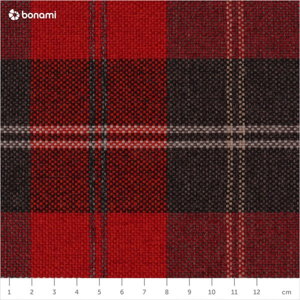 Czerwony fotel uszak w kratę Max Winzer Lorris Vintage-image-1