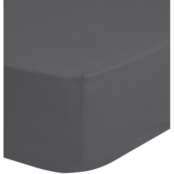 Szare elastyczne prześcieradło z satyny bawełnianej HIP, 140x200 cm-image-1