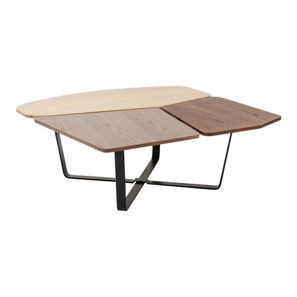 Brązowy stół z czarną podstawą Kare Design Patches, 100x36 cm