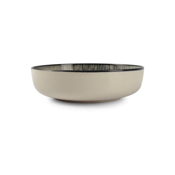 Czarny/kremowy głęboki kamionkowy talerz ø 18,5 cm Gravel – ONA-image-1