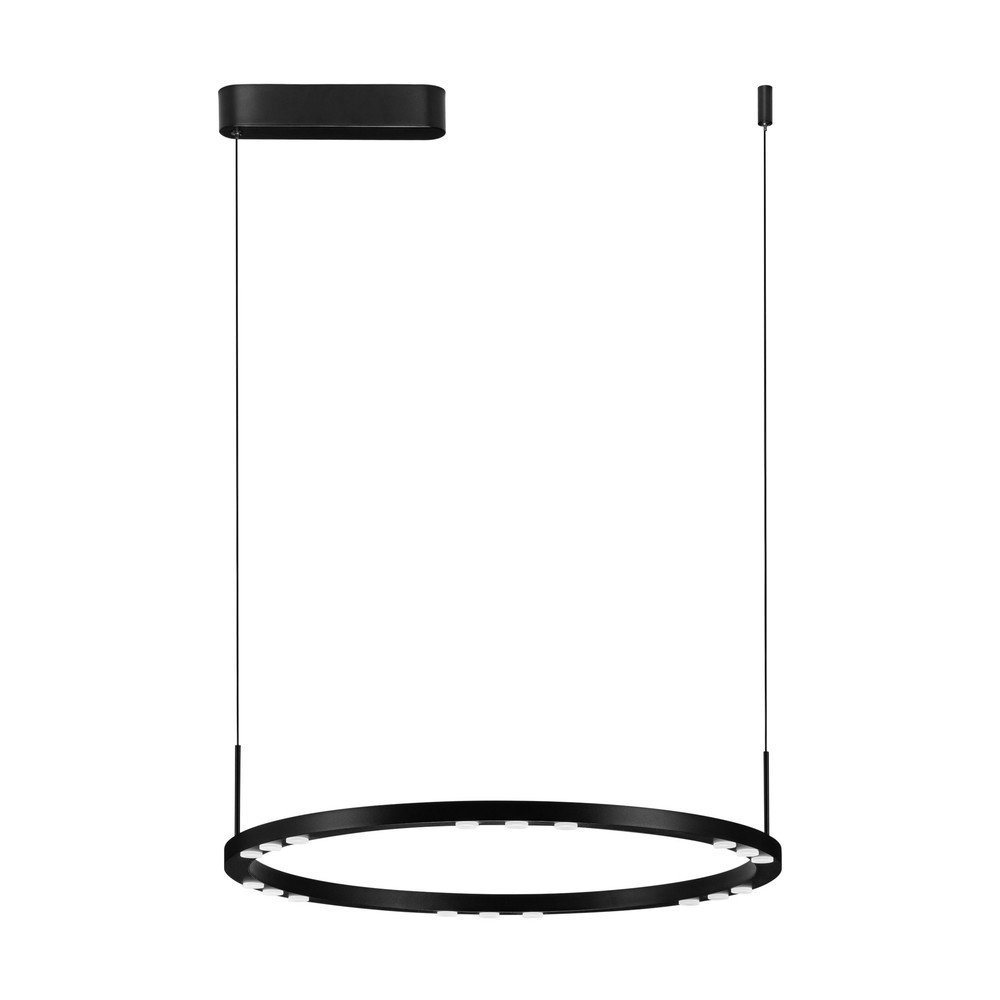 Aluminiowa lampa wisząca LED ze ściemniaczem w kolorze matowej czerni ø 60 cm Lunette – Nova Luce