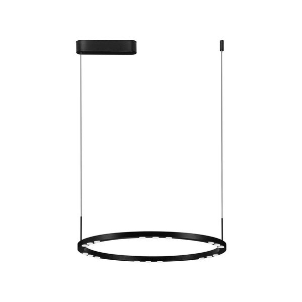 Aluminiowa lampa wisząca LED ze ściemniaczem w kolorze matowej czerni ø 60 cm Lunette – Nova Luce