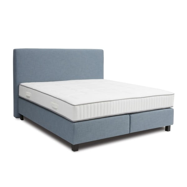 Jasnoniebieskie łóżko kontynentalne Revor Roma, 200x200 cm
