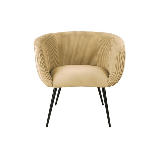 Beżowe krzesło z aksamitnym obiciem Majestic – Leitmotiv