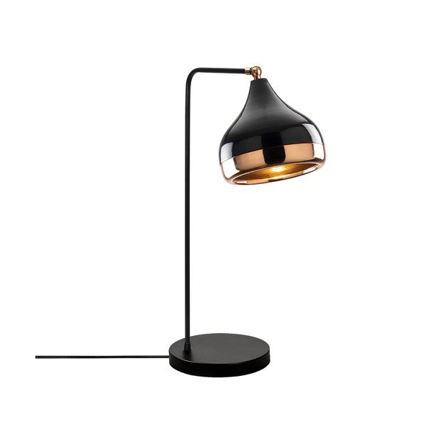 Czarna lampa stołowa z elementami w kolorze miedzi Opviq lights Yildo-image-2