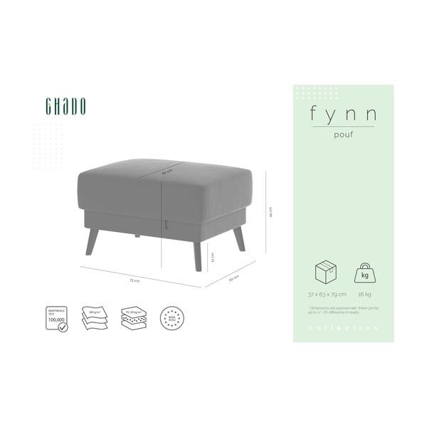 Granatowy aksamitny puf Ghado Fynn-image-3