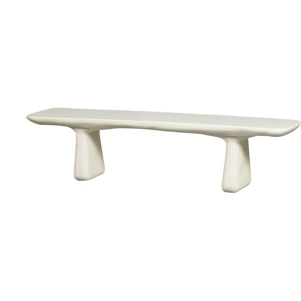 Plastikowa ławka ogrodowa w kolorze kości słoniowej Loggia – WOOOD-image-2