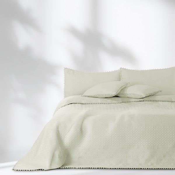 Kremowa narzuta na łóżko AmeliaHome Meadore, 200 x 220 cm