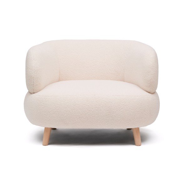 Beżowy fotel z materiału bouclé Luisa – Kave Home-image-3