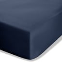 Ciemnoniebieskie prześcieradło z perkalu z gumką 150x200 cm Easy Iron Percale – Catherine Lansfield