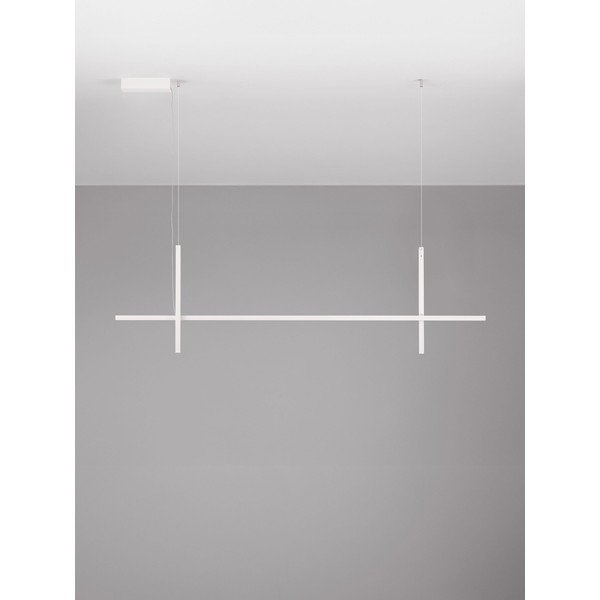 Aluminiowa lampa wisząca LED w matowym białym kolorze z kloszem ze szkła akrylowego Looma – Nova Luce-image-3