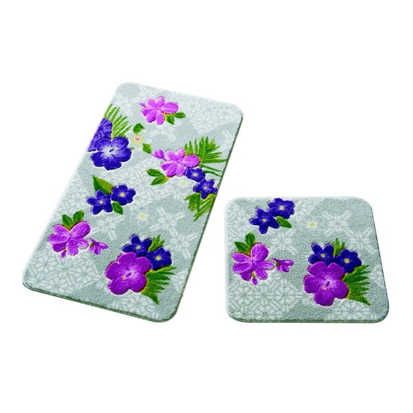 Zestaw 2 dywaników łazienkowych Confetti Bathmats Tropical Purple