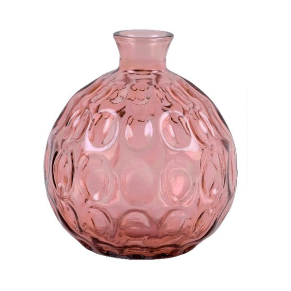 Różowy wazon ze szkła z recyklingu Ego Dekor Dune, wys. 18 cm