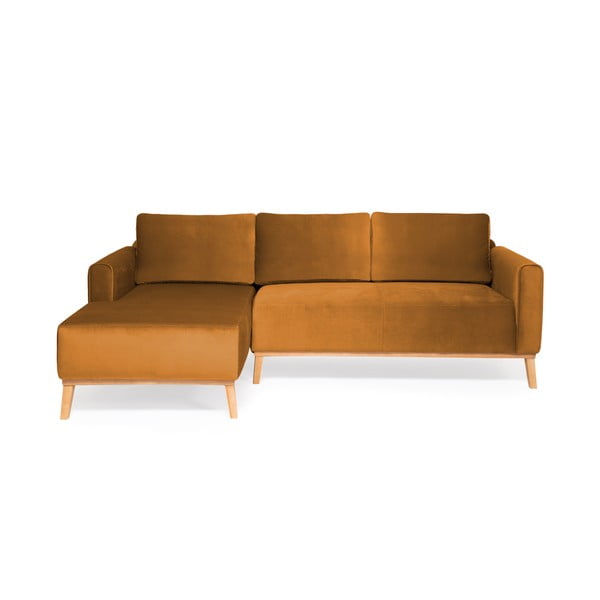 Musztardowa sofa 3-osobowa Vivonita Milton Trend, lewy róg