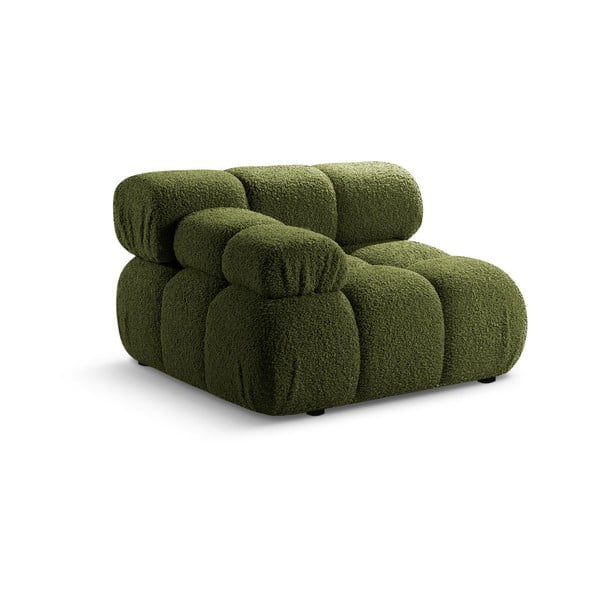 Zielony moduł sofy z materiału bouclé (lewostronny) Bellis – Micadoni Home-image-4