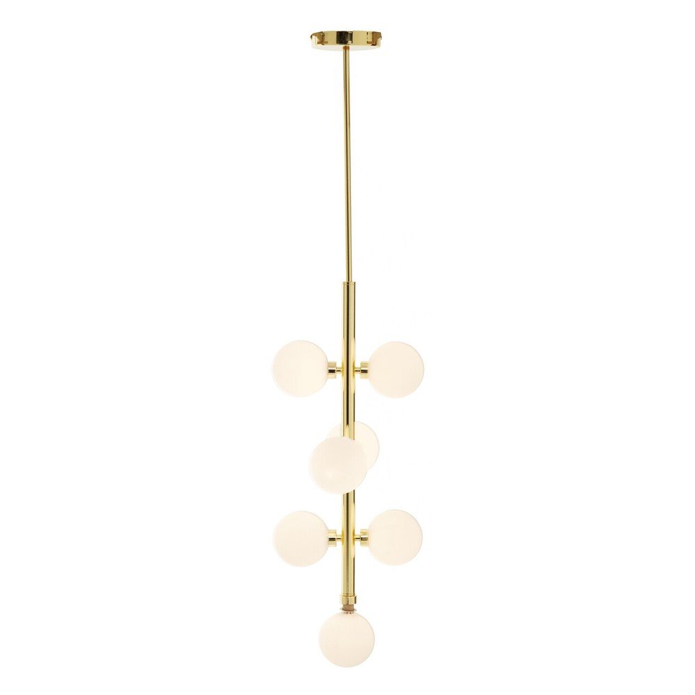 Biała/w kolorze złota metalowa lampa wisząca ze szklanym kloszem ø 27 cm Trieste – Premier Housewares