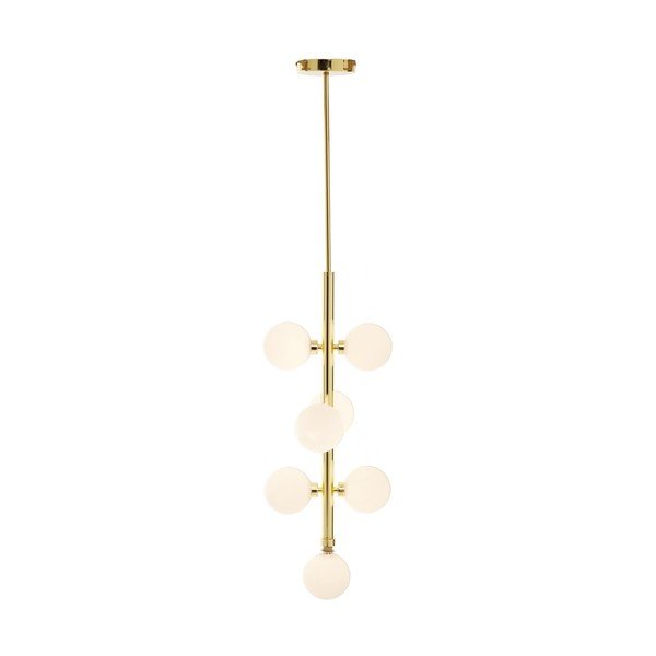 Biała/w kolorze złota metalowa lampa wisząca ze szklanym kloszem ø 27 cm Trieste – Premier Housewares