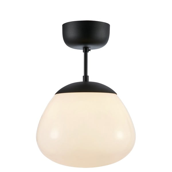 Czarno-biała lampa sufitowa ze szklanym kloszem ø 25 cm Rise – Markslöjd